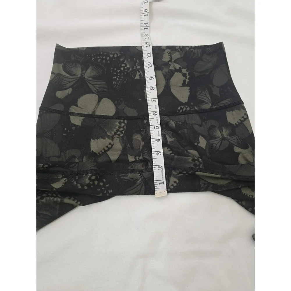 Lululemon Wunder Under Hi-Rise Full-On Luon Biggie Butterfly Green Black Sz 6